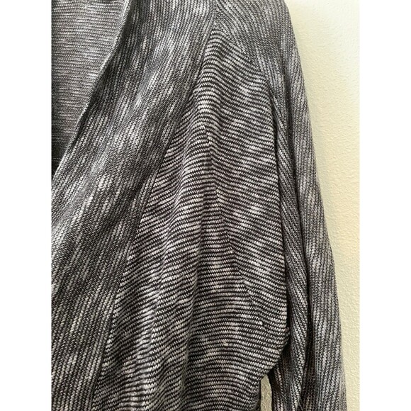 Live And Let Live Womens Open-Front Cardigan XL Gray & Black Knit Stripe Pattern - Picture 3 of 4